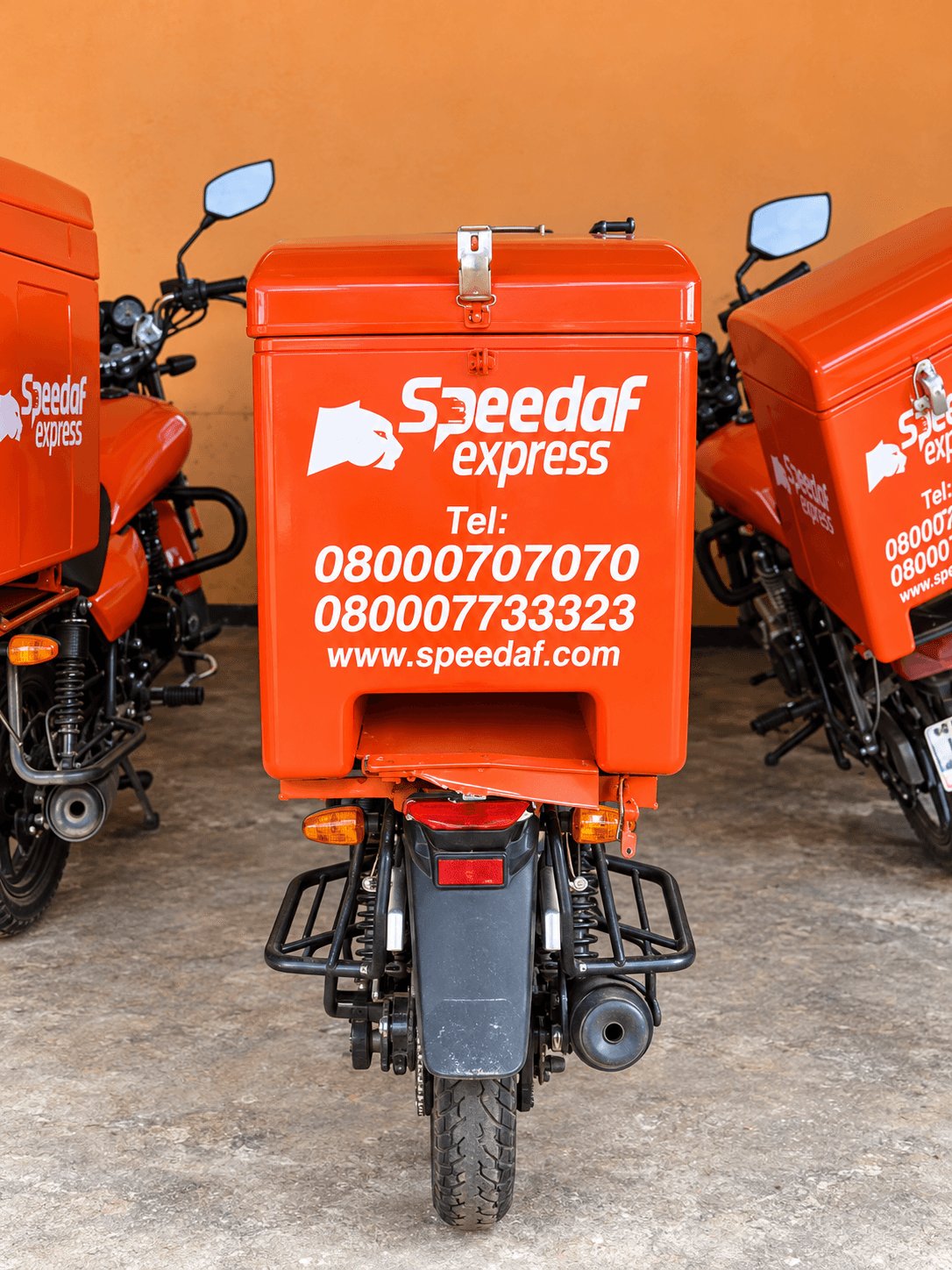 Speedaf branded logistics motorcycle