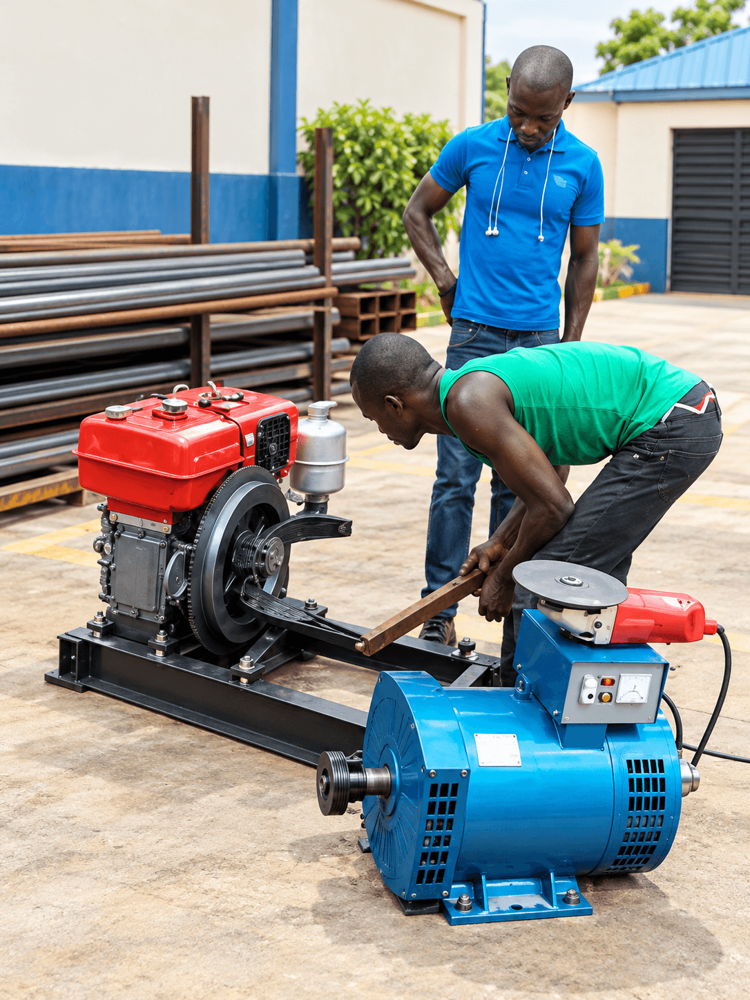 Fabrication power equipment in use