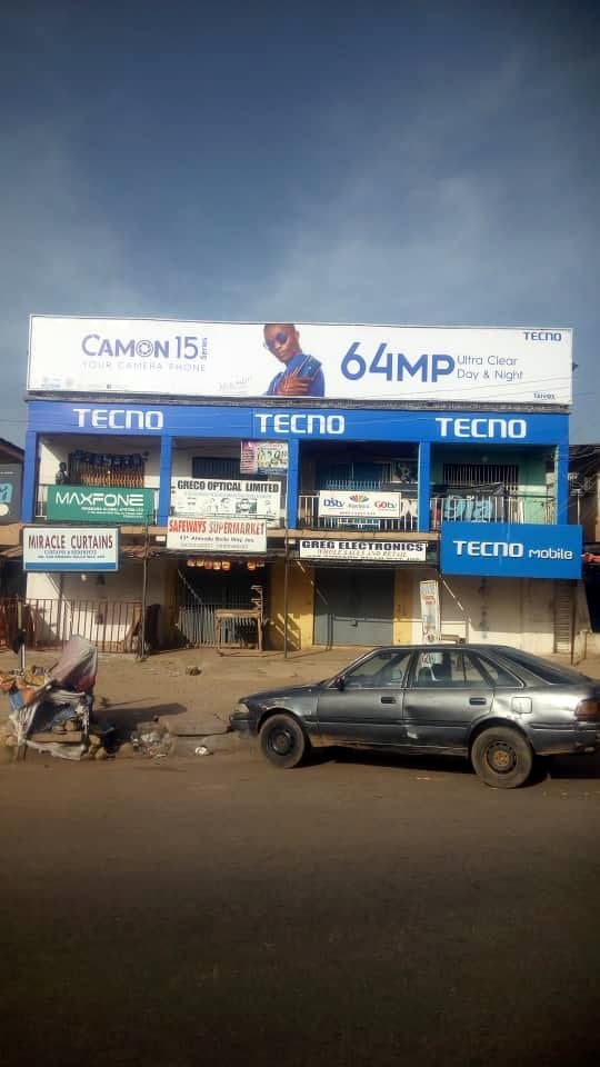 TECNO outdoor billboard and façade branding