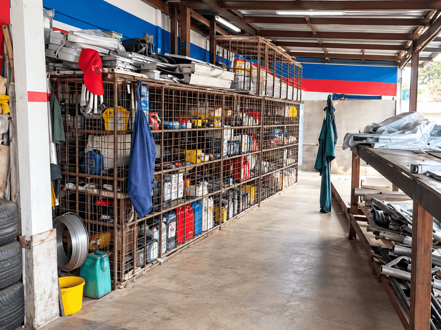 Workshop and materials storage