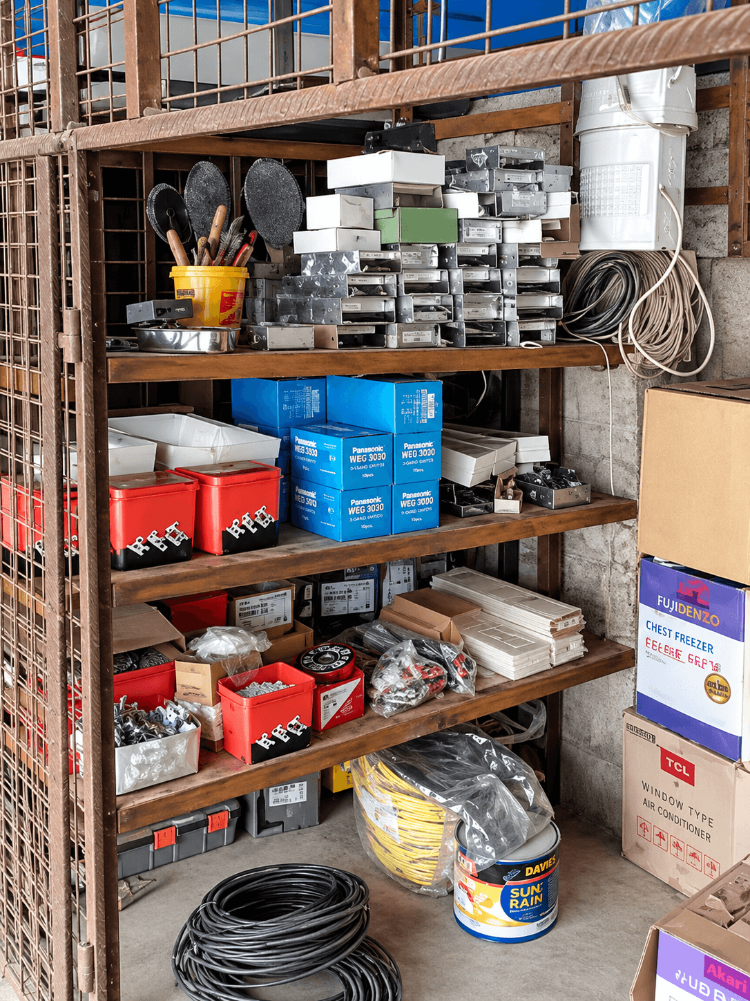 Workshop and materials storage